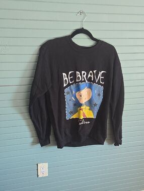 Gildan Black Sweatshirt with Blue & Yellow Graphic